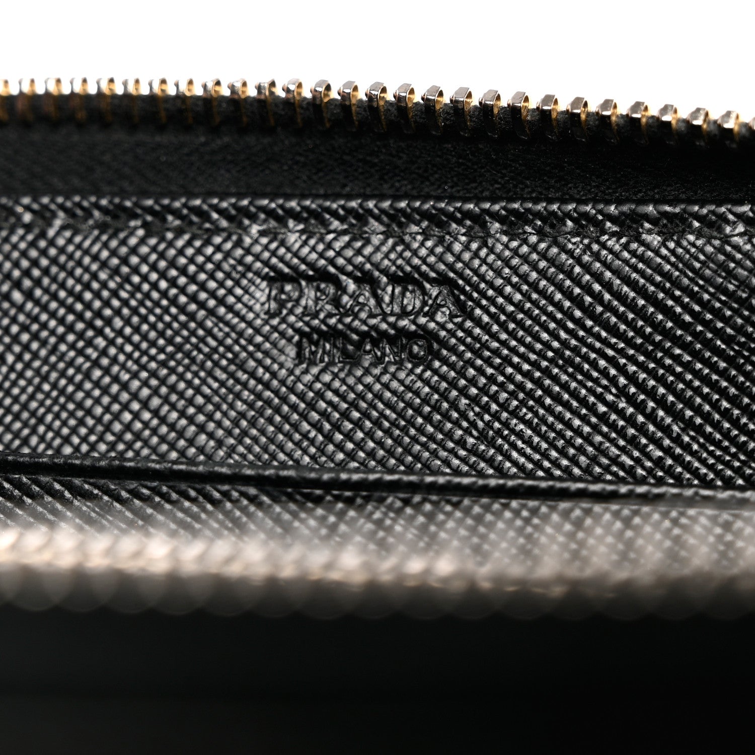 Prada Saffiano Triangle Zip Around Wallet Black 6 of 8