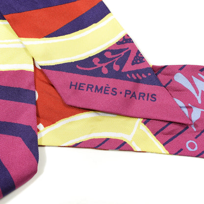 Hermes Silk Jeu de Soie Uniforme Twilly Fuchsia Rouge Multi 2 of 5