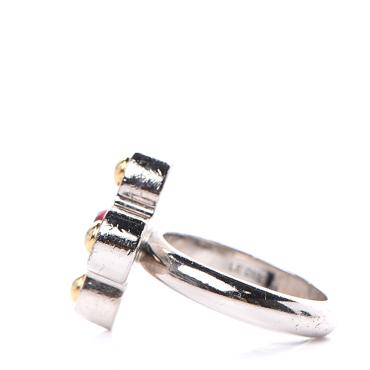 Louis Vuitton Crystal Love Letters Timeless Ring Silver L 7.75 4 of 6