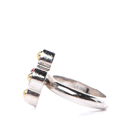 Louis Vuitton Crystal Love Letters Timeless Ring Silver L 7.75 4 of 6