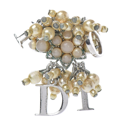 Christian Dior Pearl Star Logo Ring 7 Silver 1 of 5