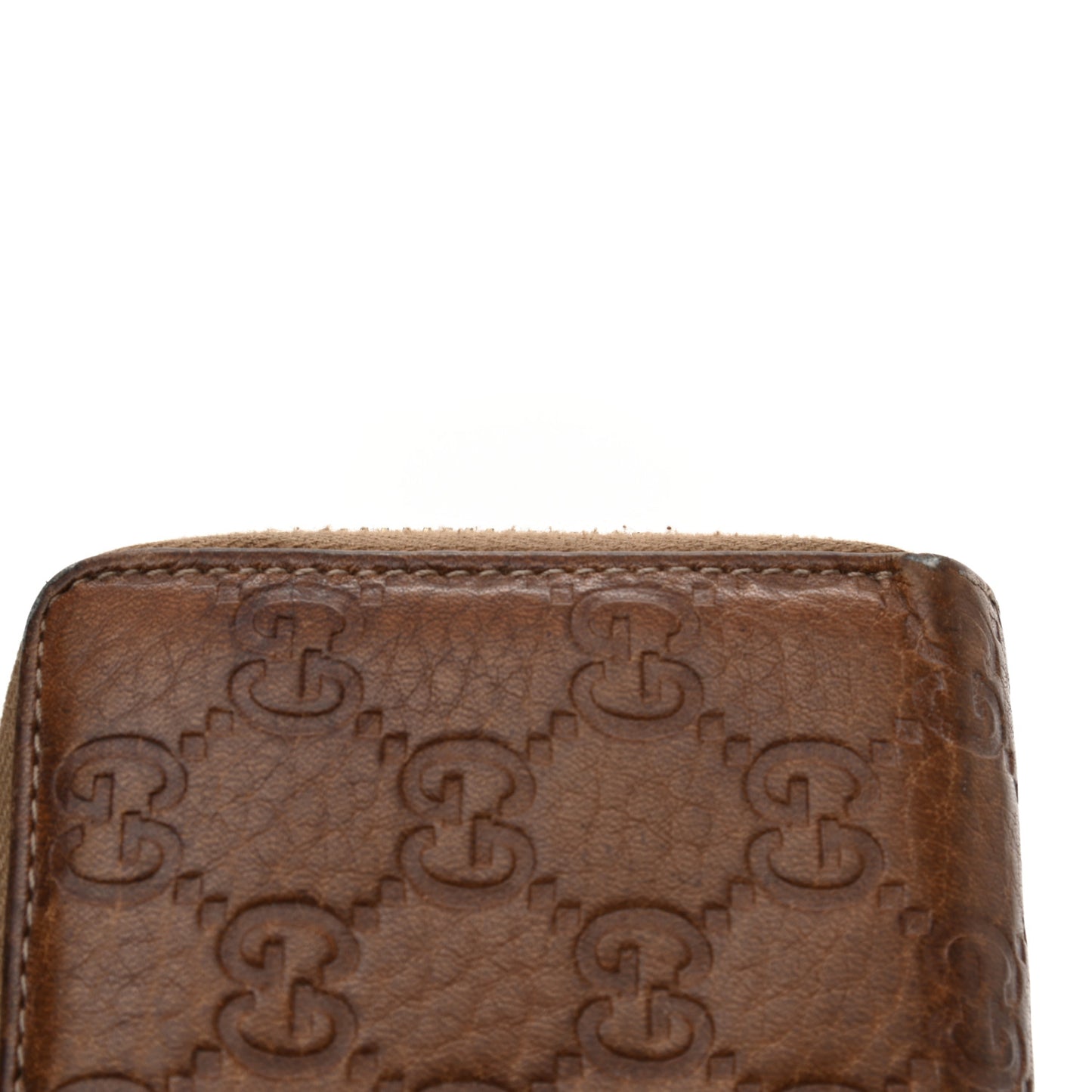 Guccissima Bamboo Tassel Zip Around Wallet Light Brown