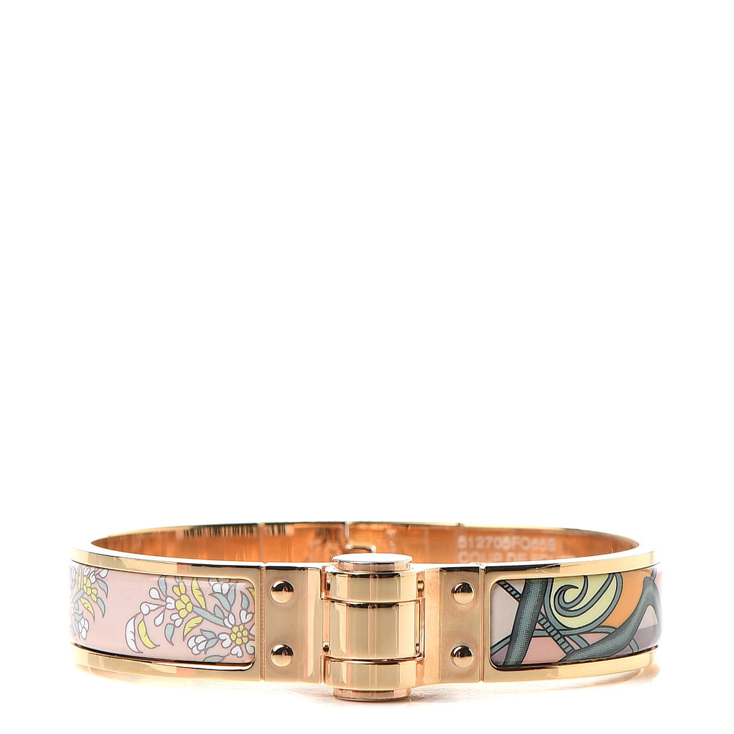 Enamel Printed Narrow Coup De Fouet Au Bloc Hinged Bracelet S Candeur