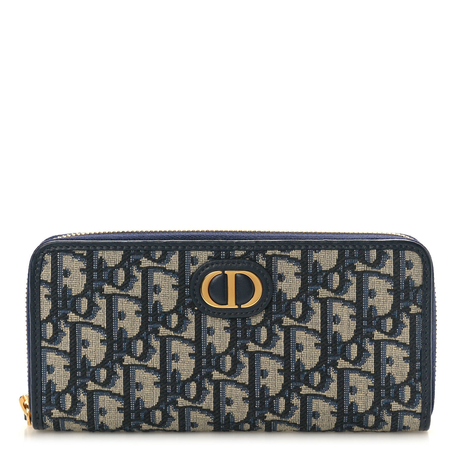 Christian Dior Oblique 30 Montaigne Zip Around Wallet Blue 1 of 7