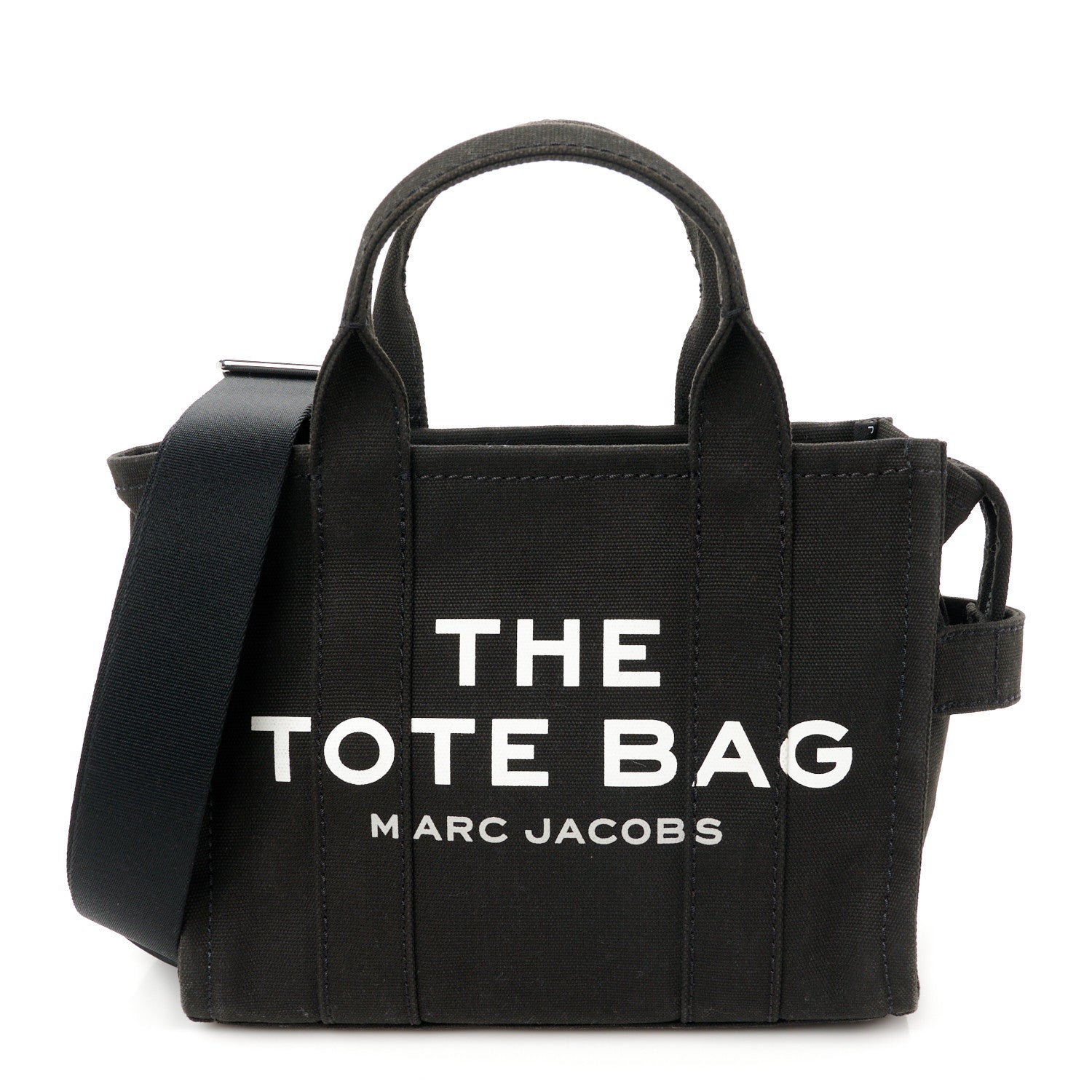 Marc Jacobs Cotton Canvas Small The Traveler Tote Bag Black 1 of 10