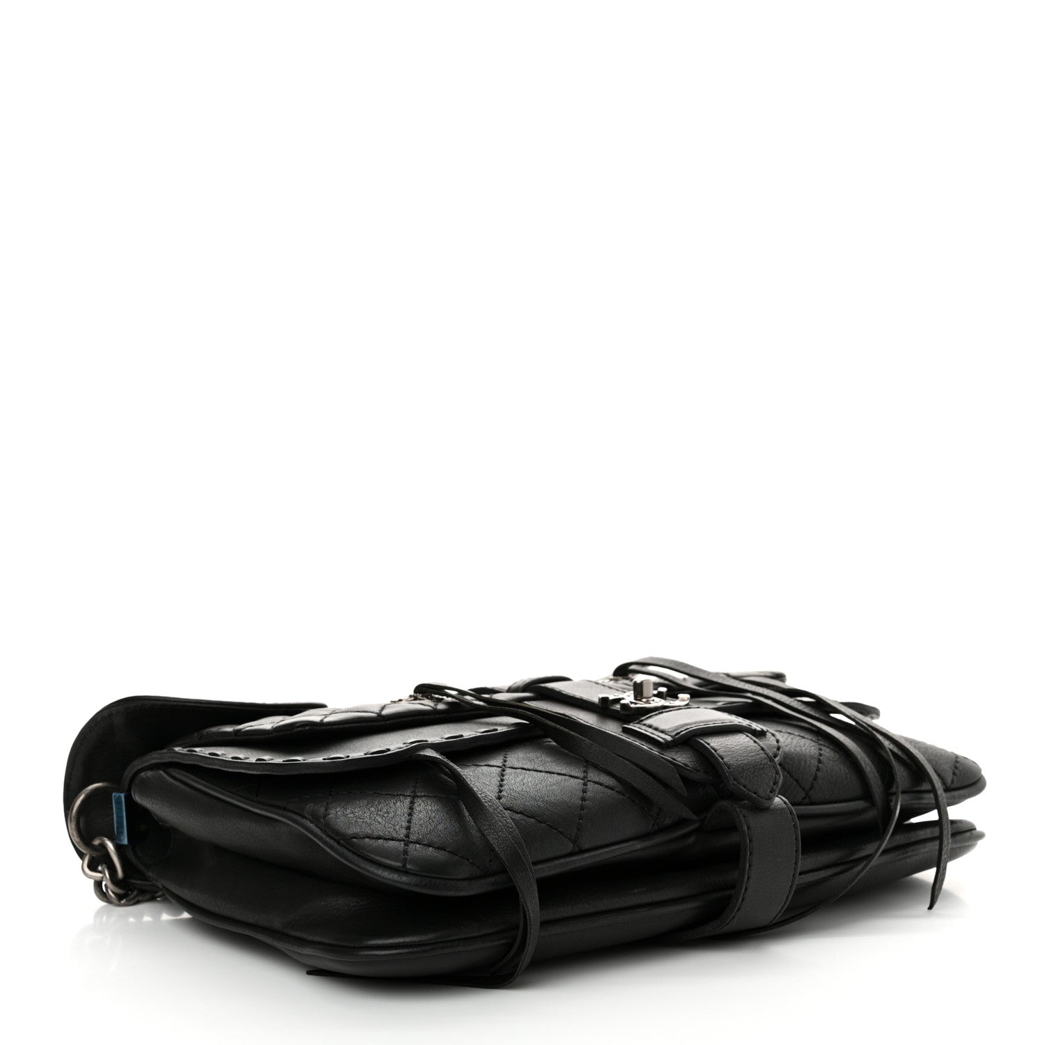Chanel Calfskin Quilted Dallas Saddle Bag Black 4 of 12