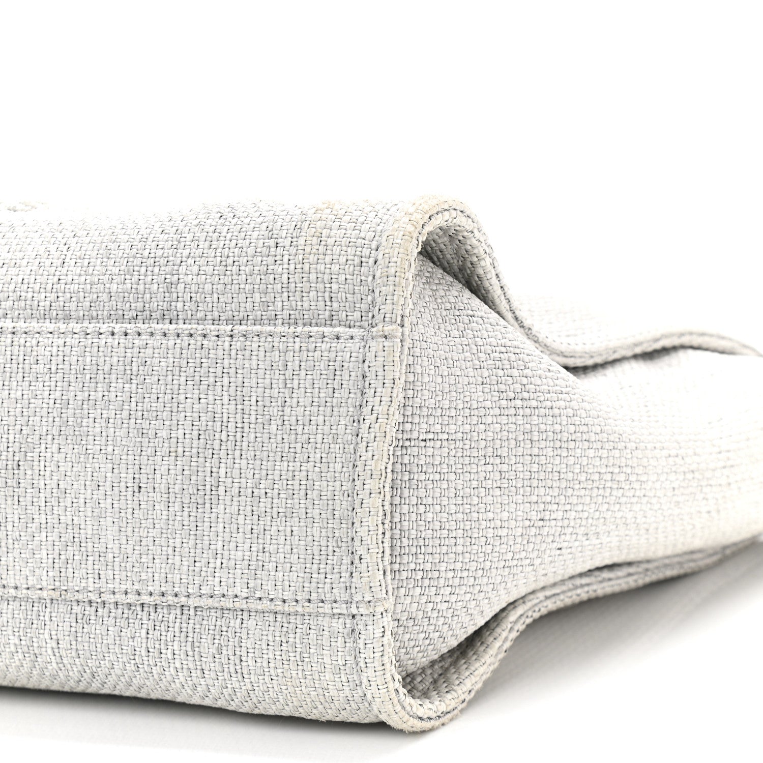 Chanel Woven Straw Raffia Small Deauville Tote Grey 10 of 11