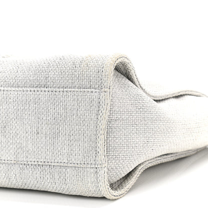 Chanel Woven Straw Raffia Small Deauville Tote Grey 10 of 11