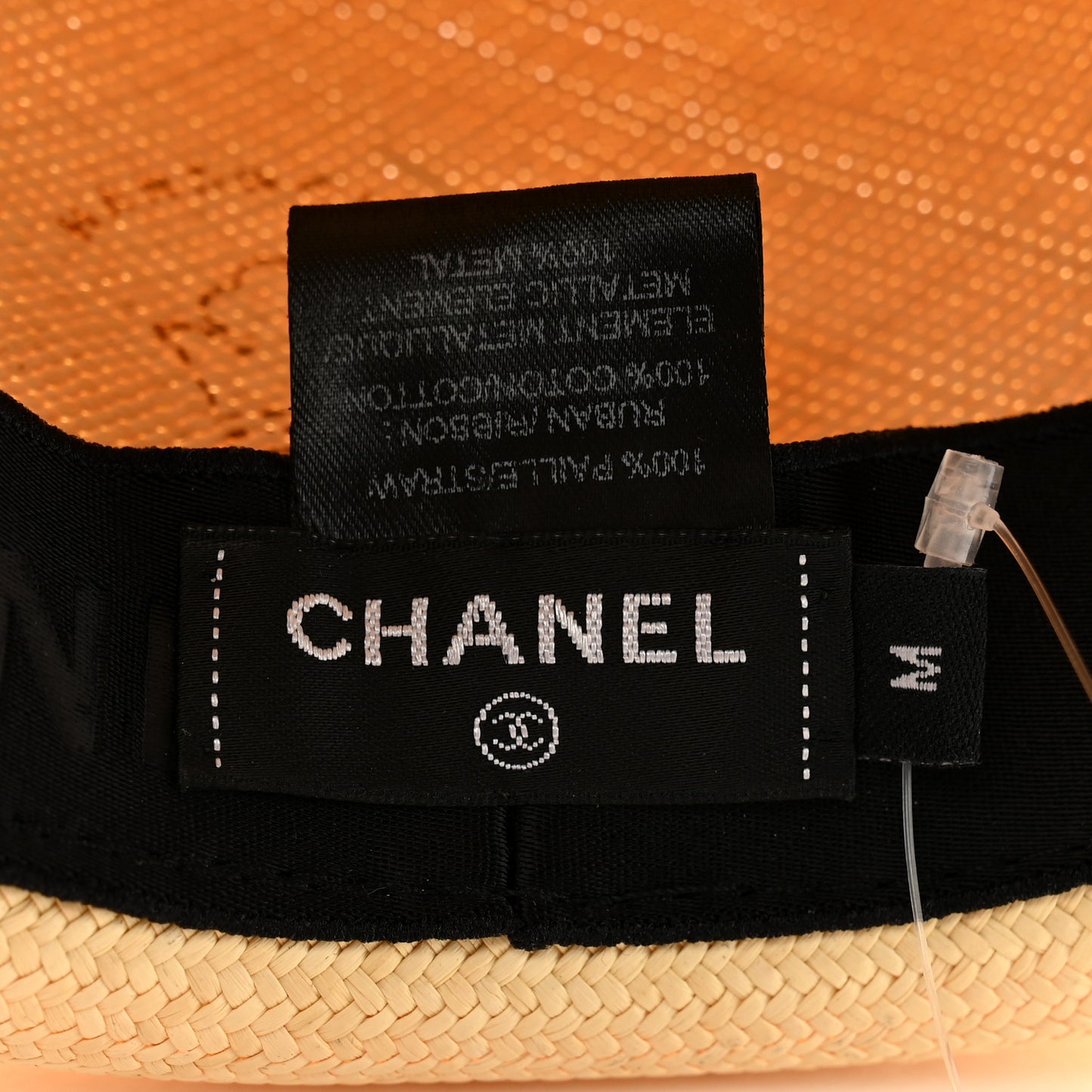 Straw CC Fedora Hat M Beige