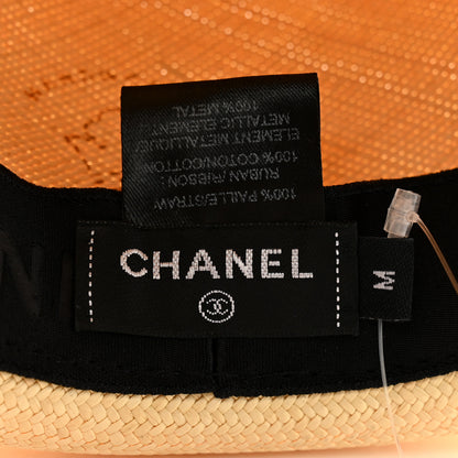 Chanel Straw CC Fedora Hat M Beige 8 of 8