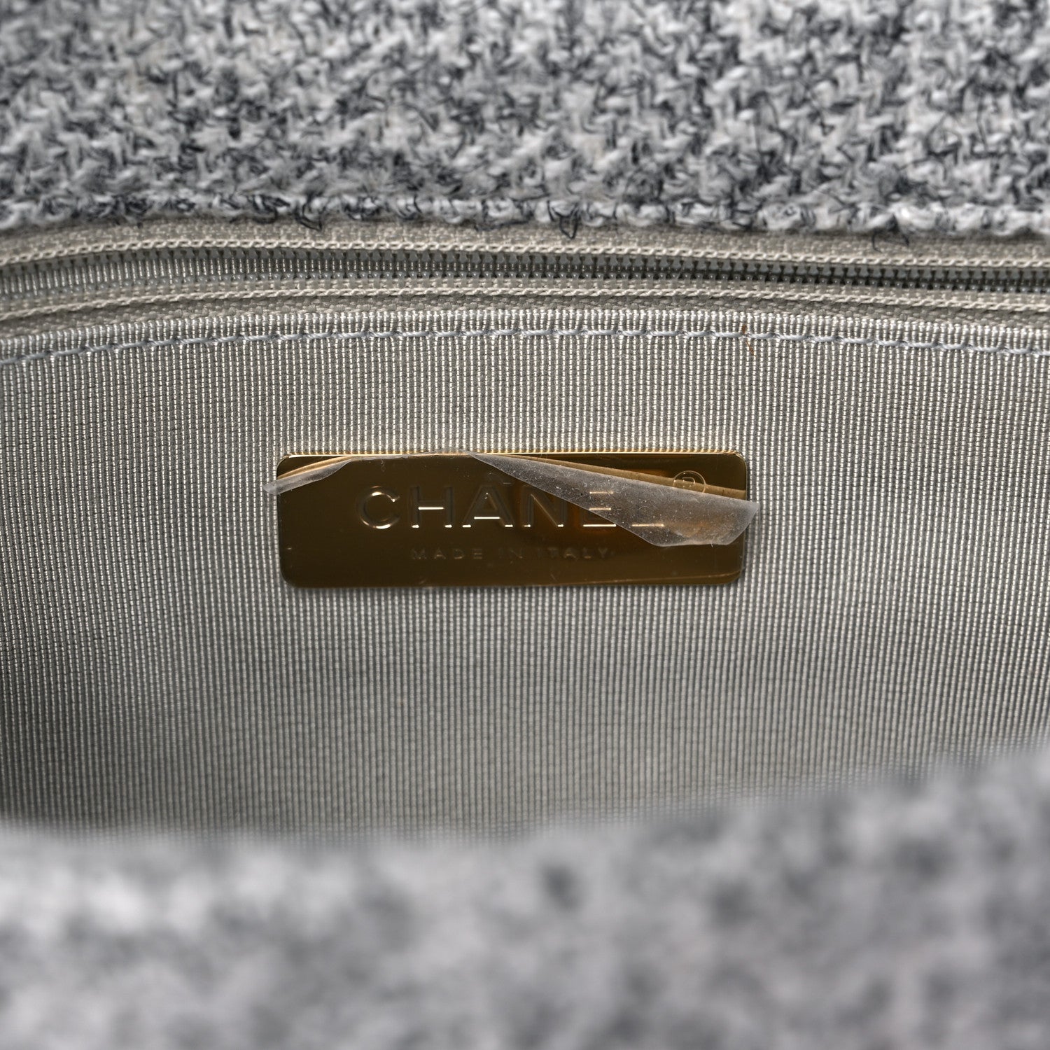 Chanel Tweed Quilted Medium Chanel 19 Flap Grey Ecru 6 of 7