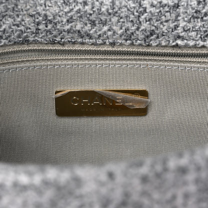 Chanel Tweed Quilted Medium Chanel 19 Flap Grey Ecru 6 of 7