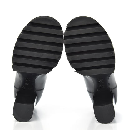 Louis Vuitton Calfskin Monogram Uniformes Chelsea Lug Sole 80mm Ankle Boots 37.5 Black 5 of 7
