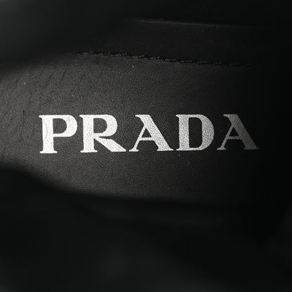 Prada Spazzolato Rois Re-Nylon Metal Triangle Logo Monolith Pouch Pocket 55mm Boots 38.5 Black 7 of 11