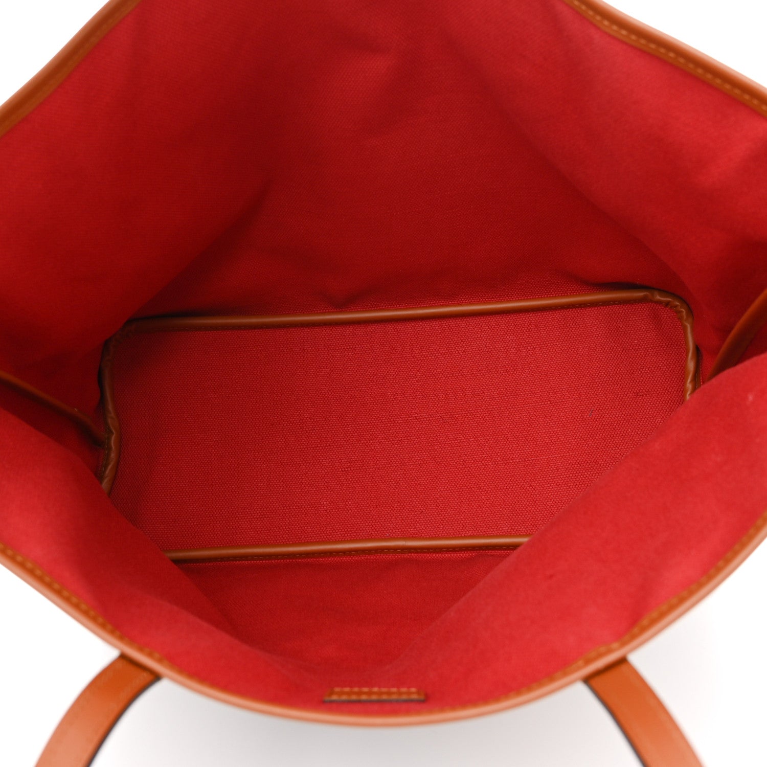 Moynat Grained Calfskin Canvas 1920 Oh! Tote Ruban MM Carbon Bronze Cognac 5 of 10