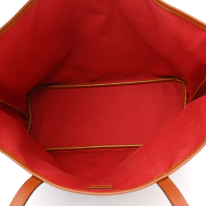 Moynat Grained Calfskin Canvas 1920 Oh! Tote Ruban MM Carbon Bronze Cognac 5 of 10