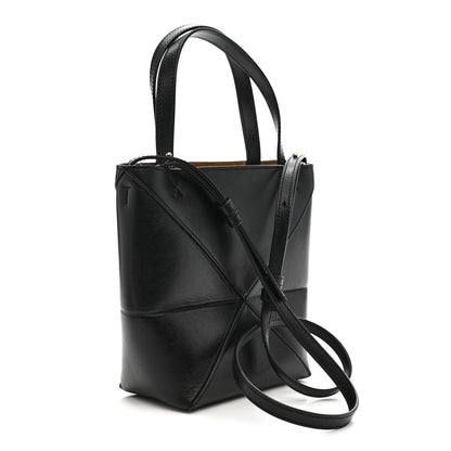 Loewe Shiny Calfskin Mini Puzzle Fold Tote Black 3 of 14