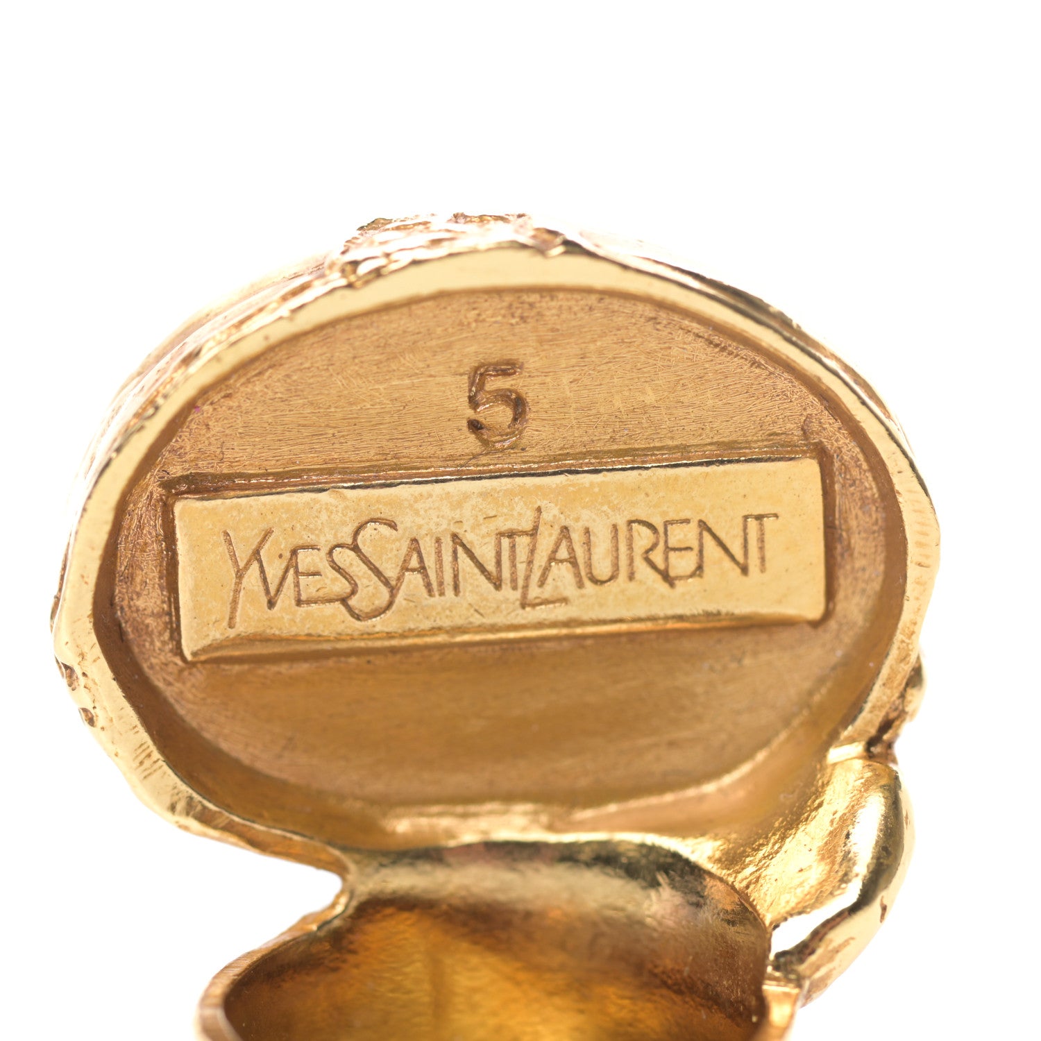 Saint Laurent Glass Cabochon Arty Ovale Ring 5 Gold Pink 4 of 4