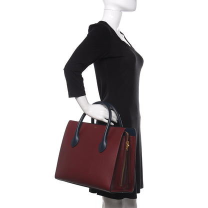 Celine Calfskin Boxy Tote Burgundy 2 of 11