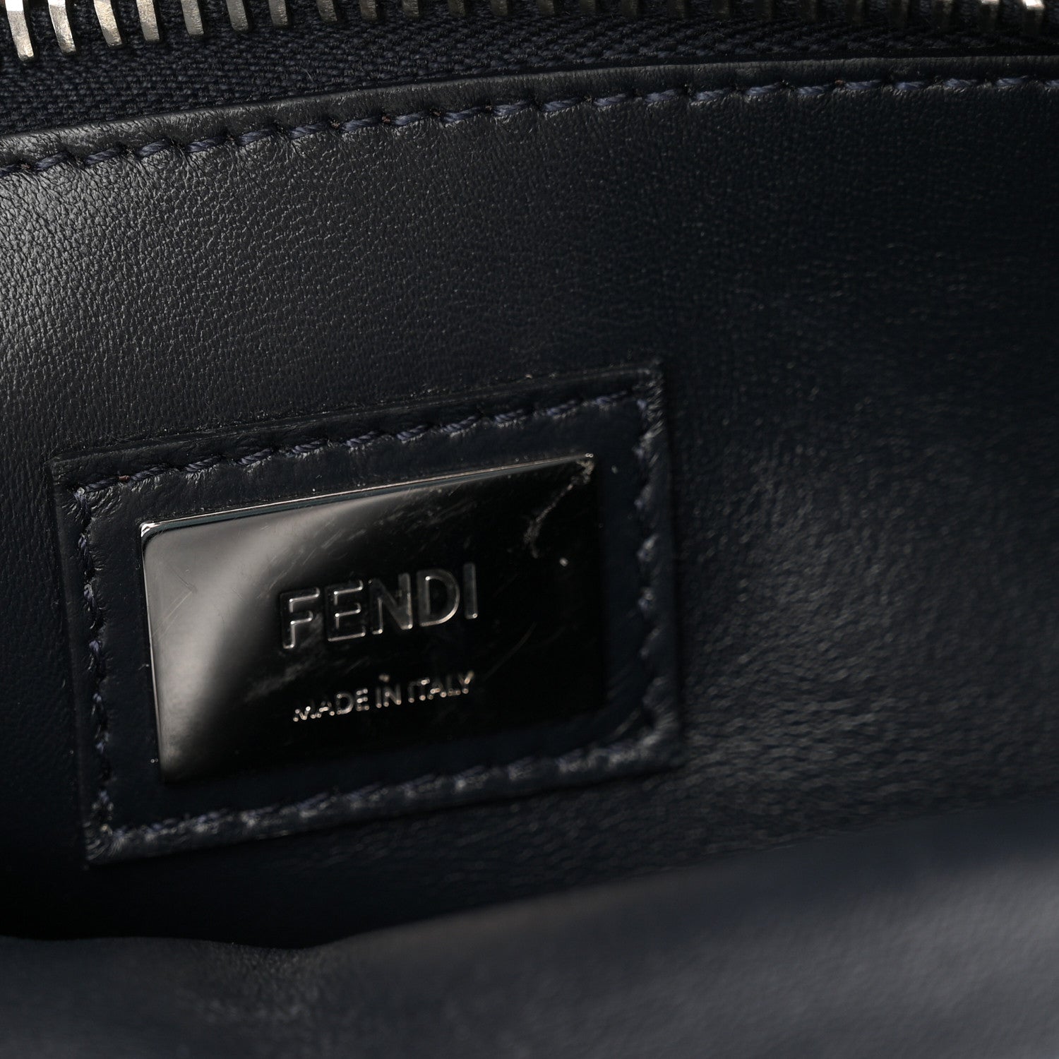 Fendi Chamois Karung Shiny Nappa Medium 3 Pocket Peekaboo Iconic Satchel Cobalto Petrolio 6 of 10
