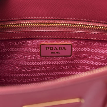 Prada Saffiano Vernice Mini Galleria Double Zip Tote Peonia 6 of 12