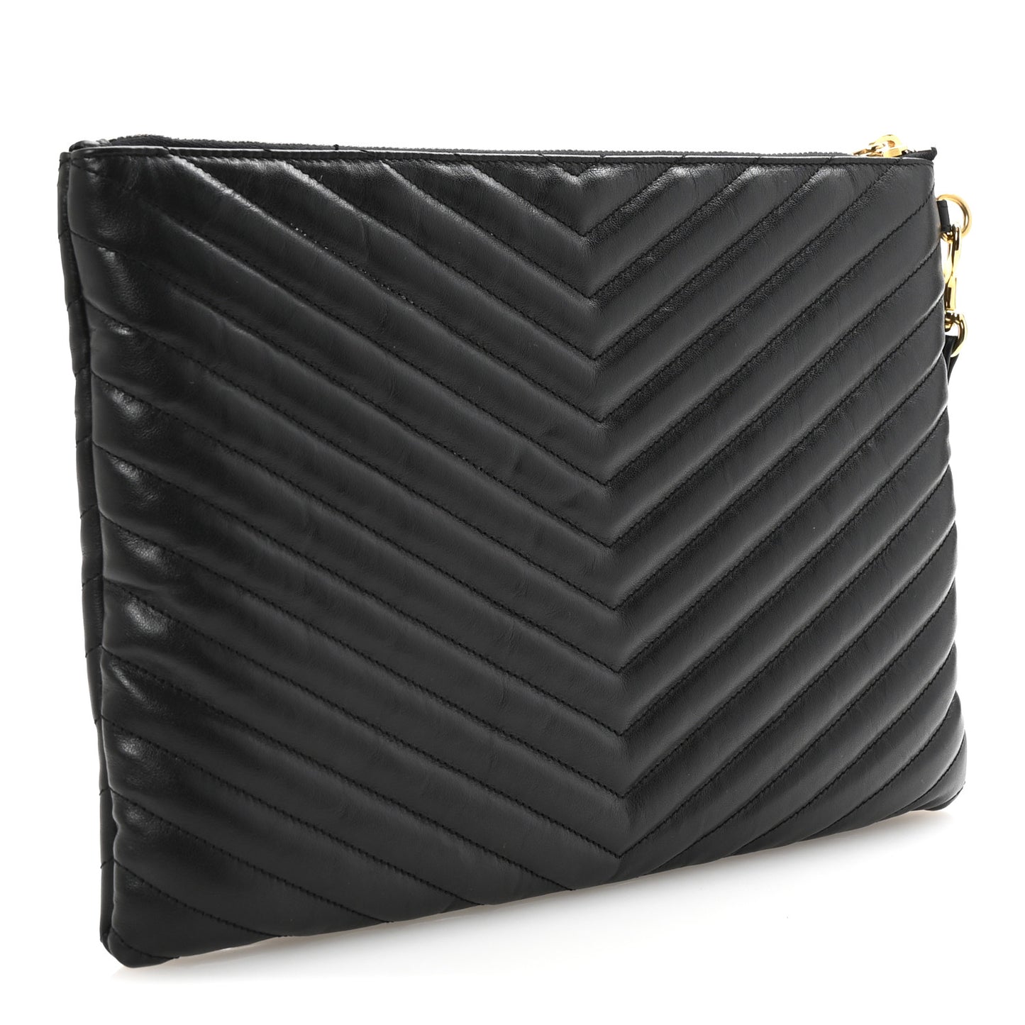 Calfskin Matelasse Monogram Cassandre Tablet Pouch Black