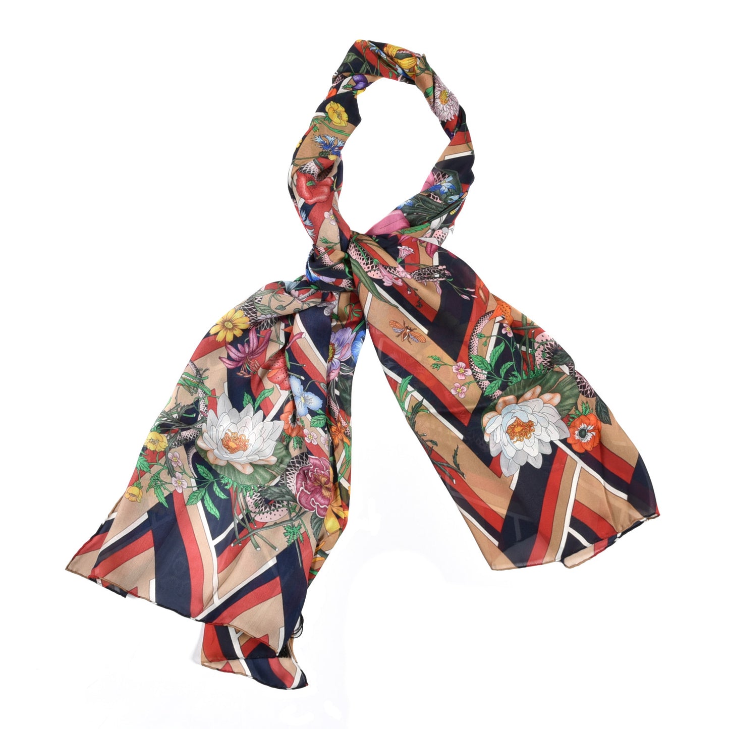Silk Flora Snake Scarf Multicolor