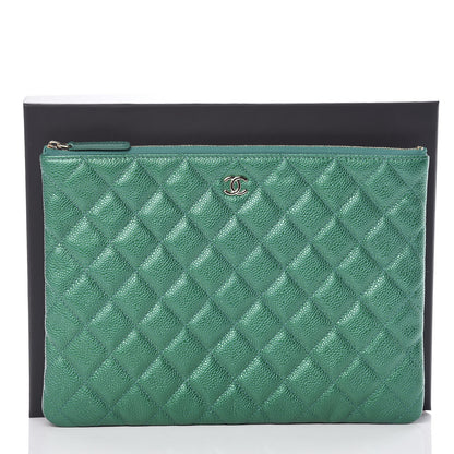 Chanel Metallic Caviar Quilted Medium Cosmetic Case Green 10 of 10
