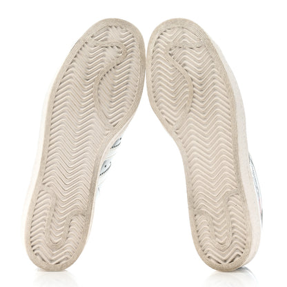 Prada X ADIDAS Brushed Calfskin Logo Mens Superstar Sneakers 6 Silver White 5 of 9