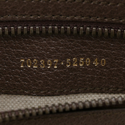 Gucci X ADIDAS Crystal Vintage Monogram Textured Dollar Calfskin Web Trefoil Logo Mini Bowling Bag Mid Natural Nut Off White New Acero 7 of 10