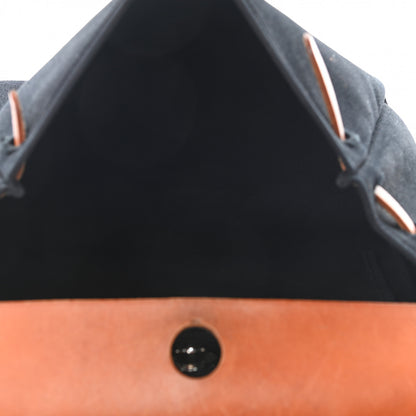 Hermes Toile Vache Calfskin Herbag PM 30 Black Natural 6 of 10