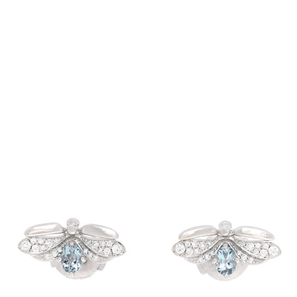 Tiffany Platinum Diamond Aquamarine Paper Flowers Firefly Earrings 1 of 4