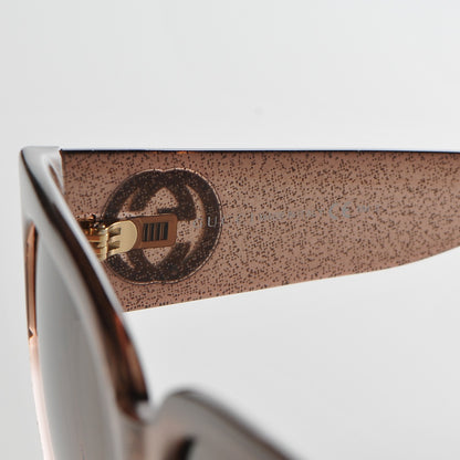 Gucci Glitter Square Sunglasses 3836/F/S Brown Pink 5 of 7
