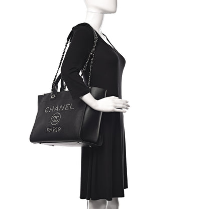 Chanel Caviar Small Studded Deauville Tote Black 2 of 15