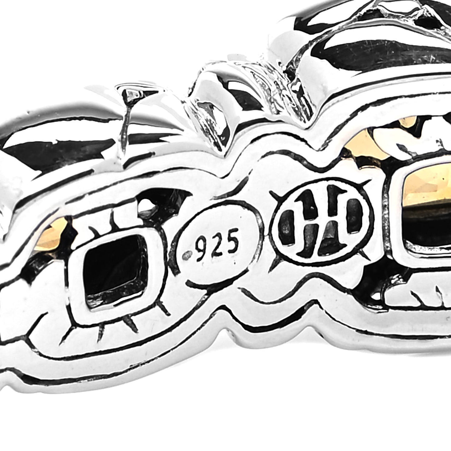 Sterling Silver Citrine Batu Kali Three Station Bracelet