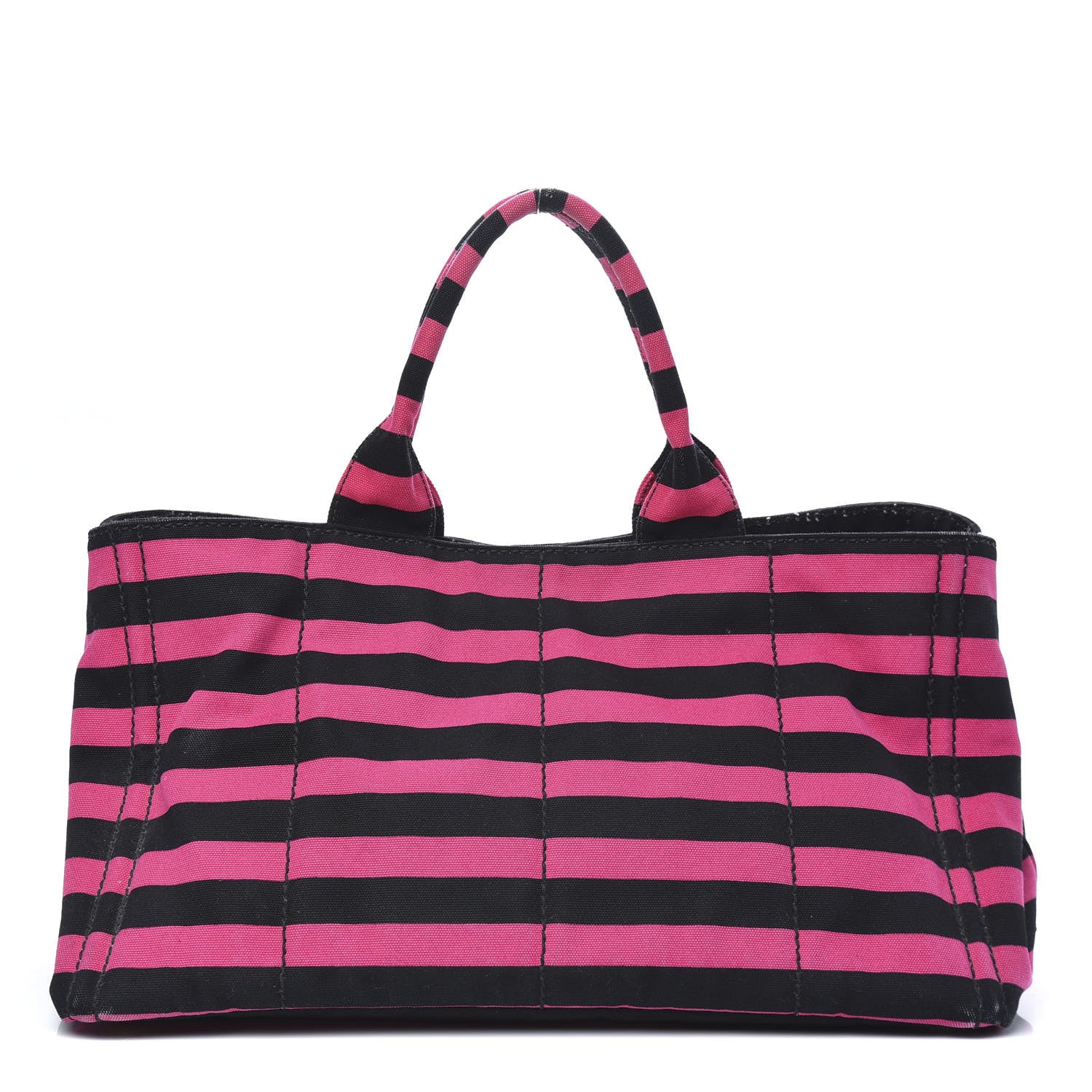 Prada Canapa Striped Tote Fuxia 1 of 15