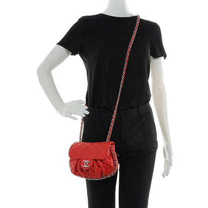 Chanel Washed Lambskin Mini Chain Around Messenger Red 2 of 8