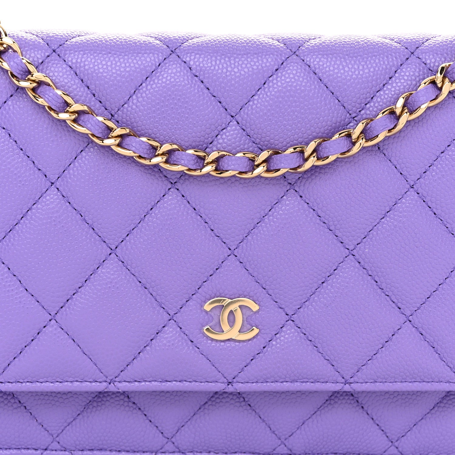 Chanel Caviar Quilted Wallet on Chain WOC Purple 9 of 13