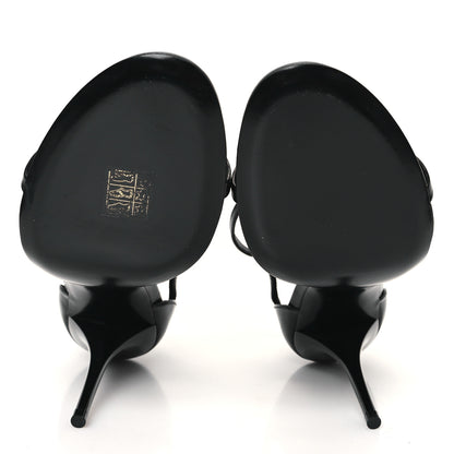 Saint Laurent Patent Cassandra 100 Ankle Strap Sandals 39.5 Black 6 of 10