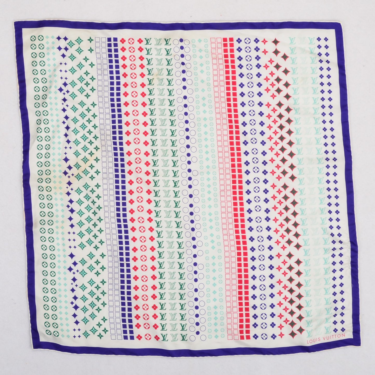 Silk Monogram Giant Square Scarf Blue