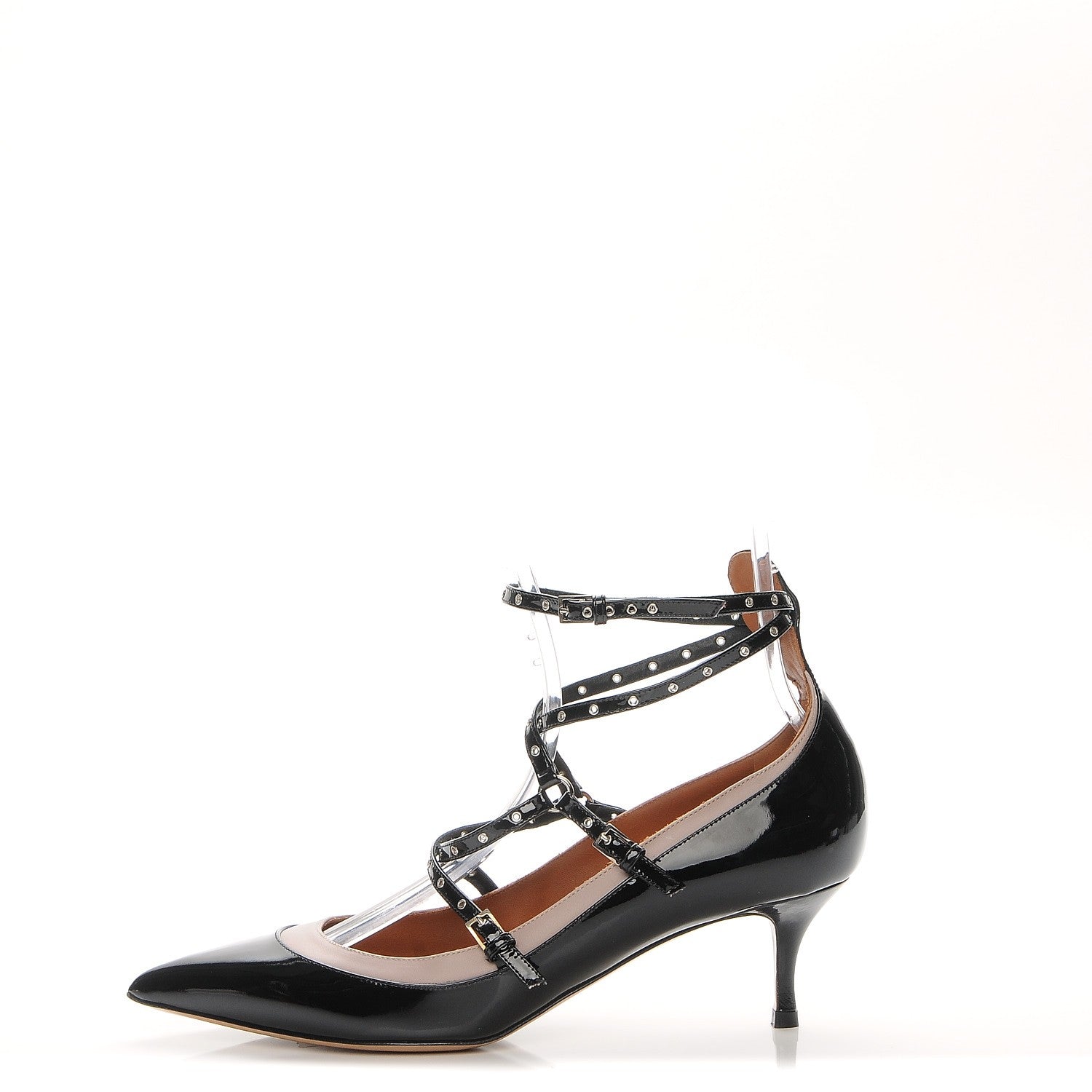 Valentino Garavani Patent Love Latch 50mm Pumps 41 Black Poudre 1 of 7