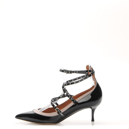 Valentino Garavani Patent Love Latch 50mm Pumps 41 Black Poudre 1 of 7