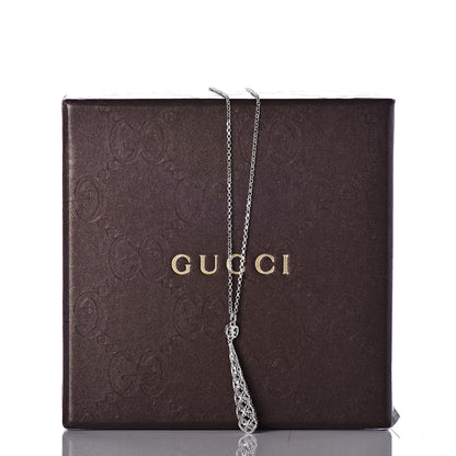 Gucci 18K White Gold Diamantissima Pendant Necklace 6 of 6