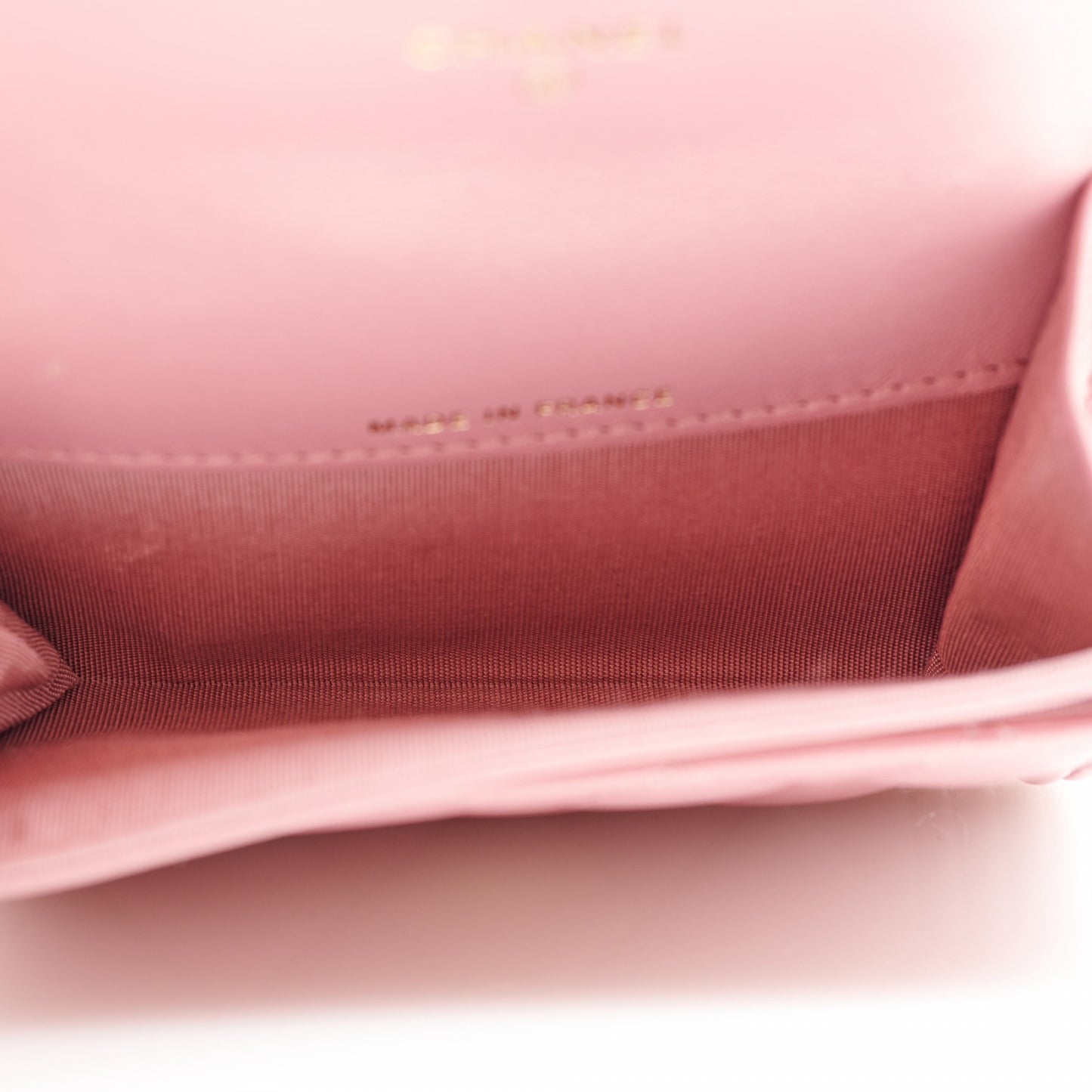 Metallic Lambskin Quilted Boy Card Holder Wallet Pink