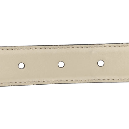 Gucci Plutone Calfskin Round Interlocking G 25mm Belt 90 36 Mystic White 3 of 5