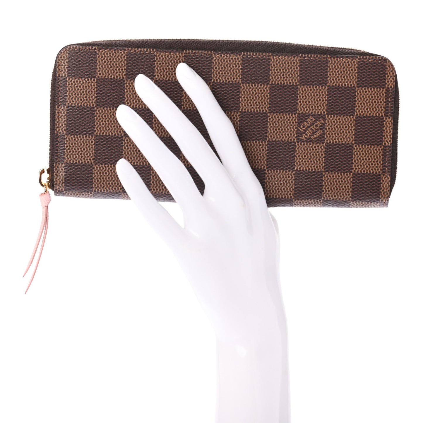 Damier Ebene Clemence Wallet Rose Ballerine