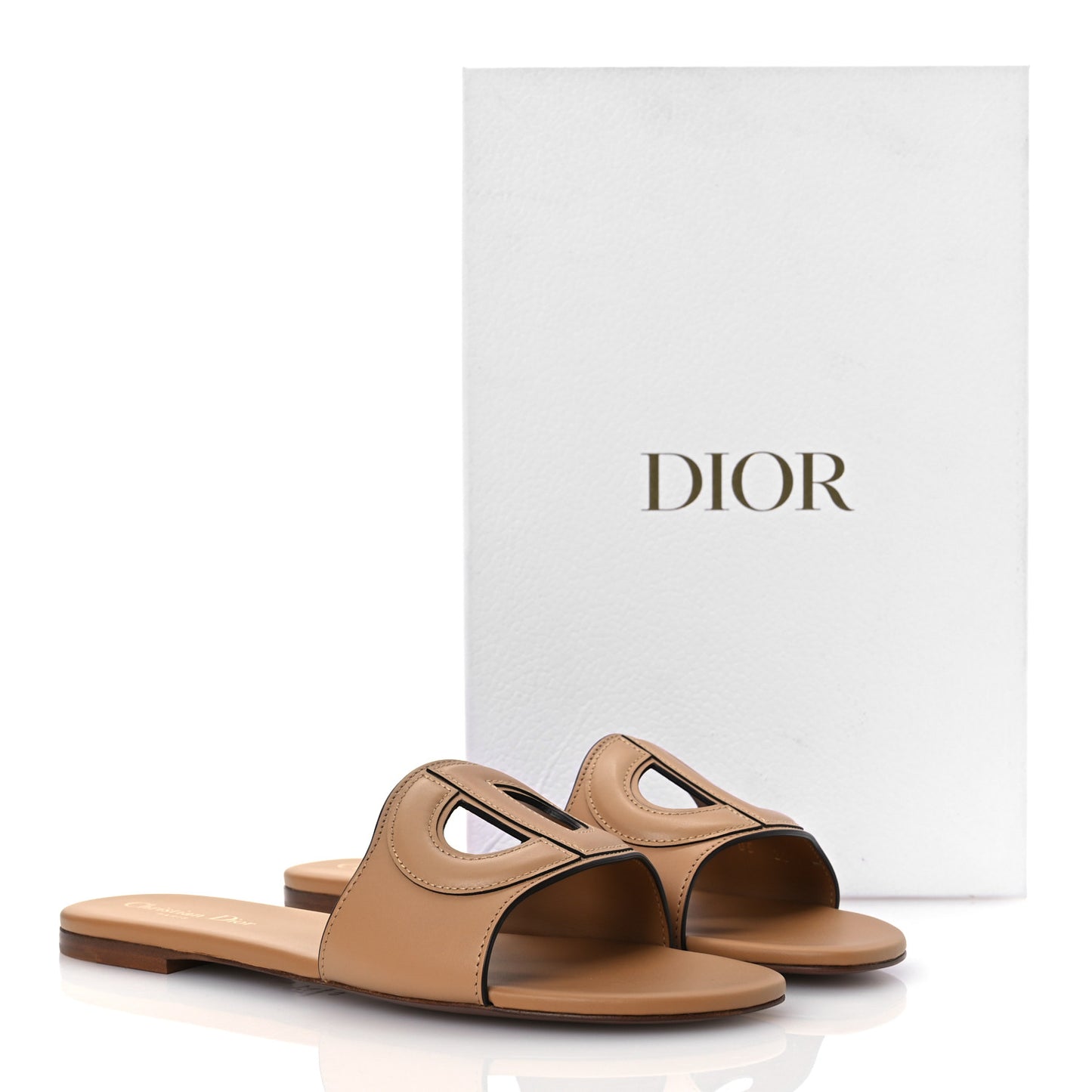 Calfskin D-Club Mule Sandal 40 Natural