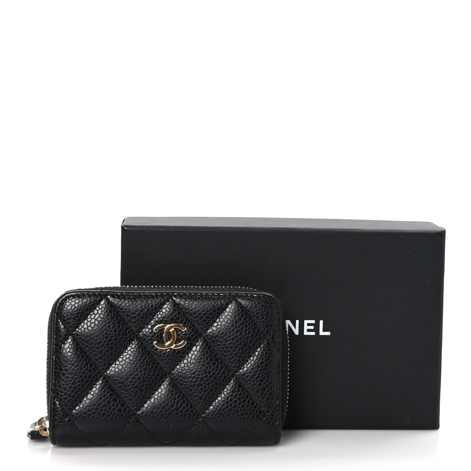 Chanel Caviar Quilted Zip Coin Purse Black 9 of 9