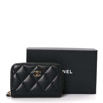 Chanel Caviar Quilted Zip Coin Purse Black 9 of 9