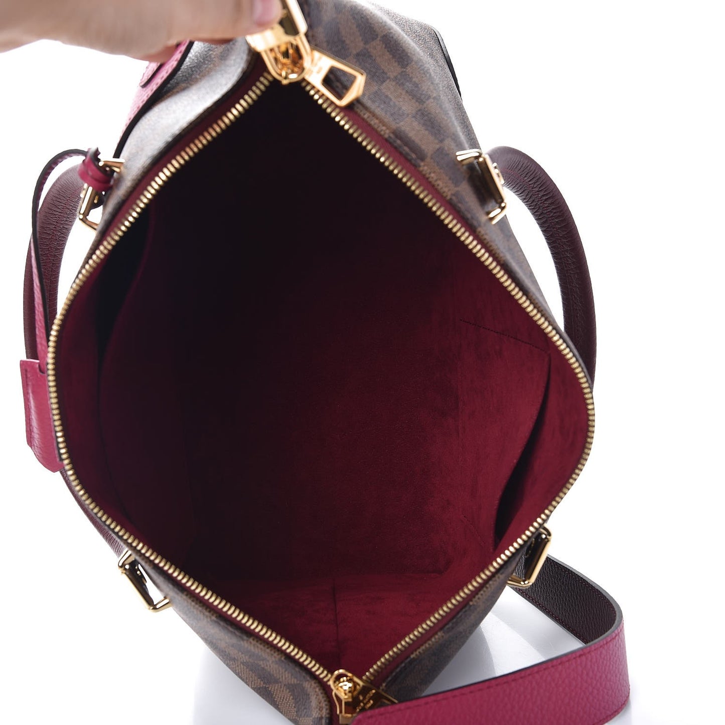 Damier Ebene Cuir Taurillon Hyde Park Fuchsia